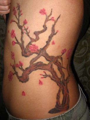 Cherry Blossom Upper Hip Tats